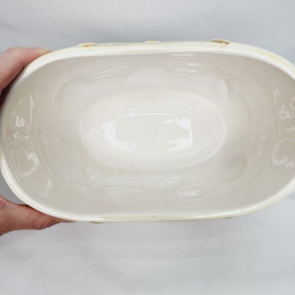 Vintage Ceramic Beach Bag Shape with Shells 9.5  Nautical Cookie Jar - Picture 7 of 13